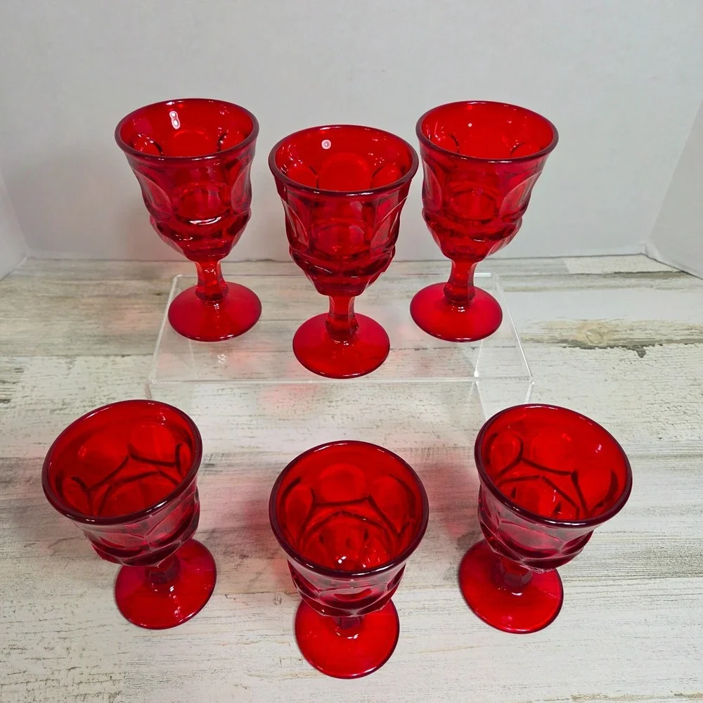 Fostoria Argus Ruby Red WineGlass Goblet 4.75